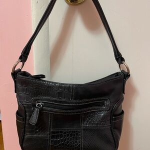 Patchwork style Black Women's Shoulder Bag